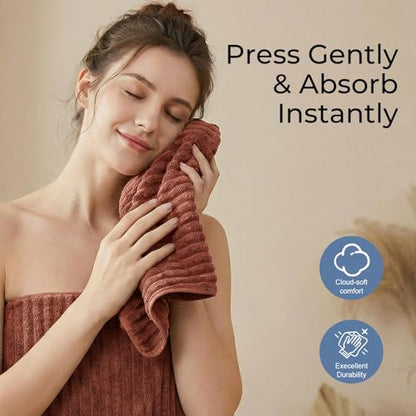 ZVH Hand Towels for Bathroom 6pcs 14X29.5inch,Quick Dry Microfiber,Super Soft,Hand Towels with Hanging Loops for Spa,Kitchen,Hotel (Brick red, Set of 6) - color: Brick Red