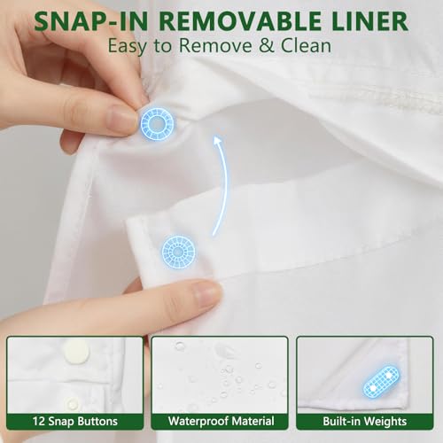 No Hook Waterproof Shower Curtains with Snap in Liner, Modern Minimalist Plant Fabric Shower Curtain with Weighted Hem and Sheer Top Window, Cow Print 3 in 1 Shower Curtain for Home, 71x74 Inches - color: Modern Minimalist Greenery