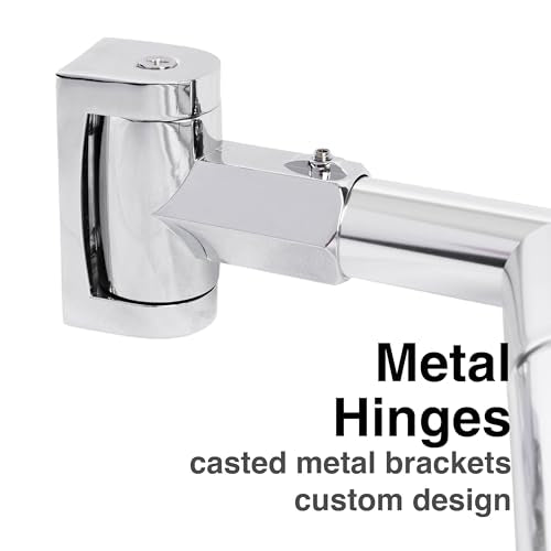 JS Jackson Supplies Double Curved Shower Rod, Metal Construction, Adjustable Between 44 to 70 Inches, Aluminum Rods and Zinc Mounting Hardware, Quality Modern Bathware, Chrome Finish - color: Chrome