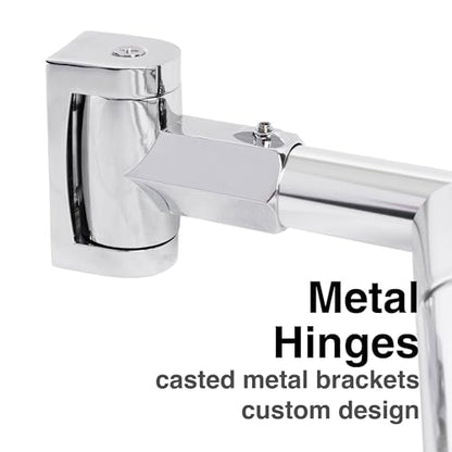 JS Jackson Supplies Double Curved Shower Rod, Metal Construction, Adjustable Between 44 to 70 Inches, Aluminum Rods and Zinc Mounting Hardware, Quality Modern Bathware, Chrome Finish - color: Chrome