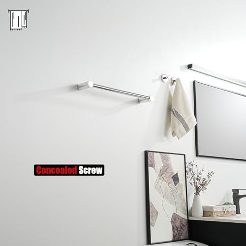 JQK Towel Bar Chrome, 18.5 Inch 304 Stainless Steel Thicken 0.8mm 2 Pieces Towel Rack Bathroom Wall Mount, Useable Length 16 Inch, TB610L16-CH - color: Polished Steel, size: 16.5 Inch