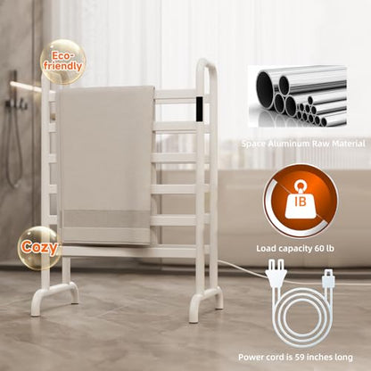 Towel Dryer for Bathroom, Electric Towel Warmer, Towel Warmer Rack for Bathroom, Heated Towel Rack Freestanding, White,Two Layers - size: Two Layers