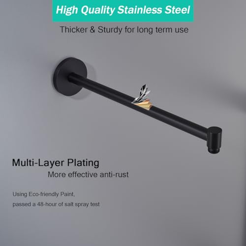 Shower Arm,16 Inch Rain Shower Head Extension Extender, With Flange and Teflon Tape, Made of Thicken Stainless Steel for Bathroom Rainfall Shower,Matte Black,SE-91088-16MB - color: Matte Black(91088)