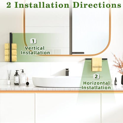 Alise 20 Inch Hand Towel Bar, Matte Black, SUS304 Stainless Steel | Wall Mount Towel Holder, Towel Hanger, Towel Rail, For Bathroom - color: Black, size: 20-Inch