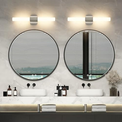 Brushed Nickel Bathroom Light Fixture 5CCT Dimmable 18W Led Bathroom Vanity Lights Over Mirror Modern Bath Lights for Mirror - size: 23.62 in-18W-5CCT