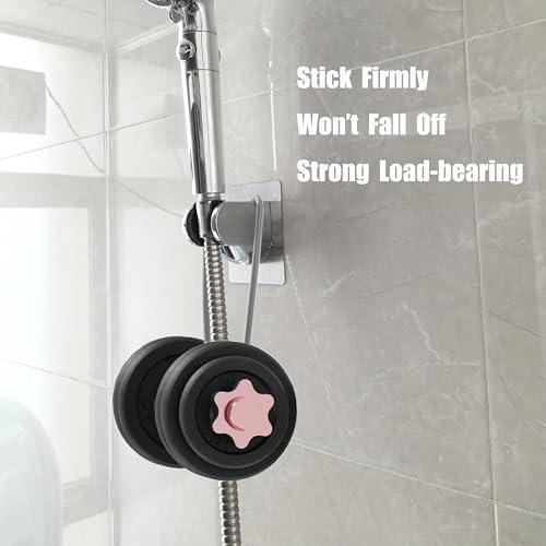 Strong Adhesive and Waterproof Shower Head Holder, Adjustable Handheld Shower Holder Wall Mount Shower Bracket (Silver - 2 Pack) - style: Silver - 2 PACK
