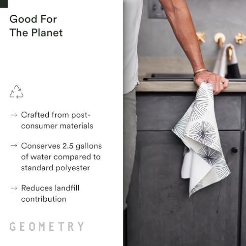 GEOMETRY Kitchen Tea Towels - Quick Dry Microfiber Dish Towels for Kitchen All Lined Up, 18" x 30" 1 Pack - color: All Lined Up, style: Kitchen Towel - Single