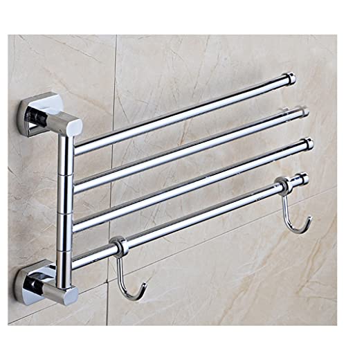 FAMMIX Modern Brass Chrome Swing Out Towel Bar, Folding Arm Swivel Hanger Bathroom Storage Organizer Rustproof Wall Mount, Swivel Towel Rack for Shower Room, Kitchen 4Bars - size: 4Bars