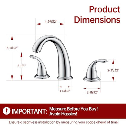 SUMERAIN 2 Handle Widespread Roman Tub Faucet, Chrome Finish | with Valve, Brass, High Flow, 3 Holes, Classic Style - color: Chrome, size: 4-29/32" spout reach
