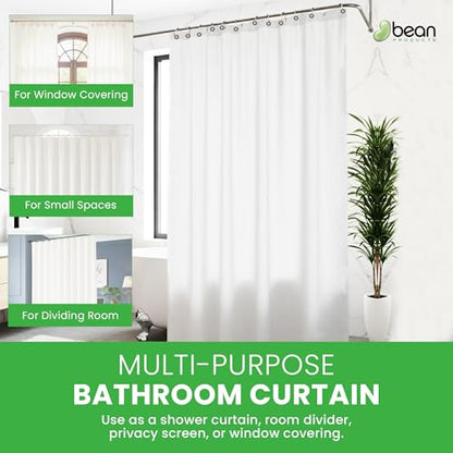 Bean Products White Cotton Narrow Shower Stall Curtain Liner - 36x74 - color: White, size: 36"W x 74"L (Pack of 1)