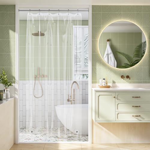 Stall Shower Curtain Liner, 36x72 Plastic Clear Shower Liner PEVA Medium Weight Inside Shower Curtains for Bathroom with Rustproof Grommets - color: Clear, size: 36"W x 72"L (Pack of 1)