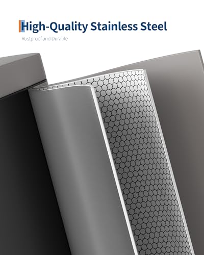 2.6 Gal / 10 L Metal Bathroom Trash Can with Lid, Slim Step-On Garbage Can with Soft Close Lid, Stainless Steel Waterproof Trash Bin for Bedroom with Inner Bucket, Rear Handle, Gray - color: Grey