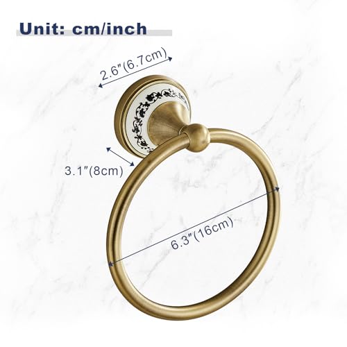 Antique Towel Ring Zinc Alloy Bathroom Kitchen Hand Ring Wall Mounted Bathroom Kitchen Towel Rack Heavy Duty Towel Hanger for Bath YIGUANXIN - color: Antique, size: Towel Ring