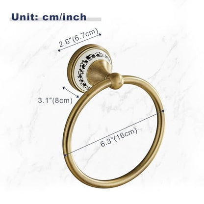 Antique Towel Ring Zinc Alloy Bathroom Kitchen Hand Ring Wall Mounted Bathroom Kitchen Towel Rack Heavy Duty Towel Hanger for Bath YIGUANXIN - color: Antique, size: Towel Ring
