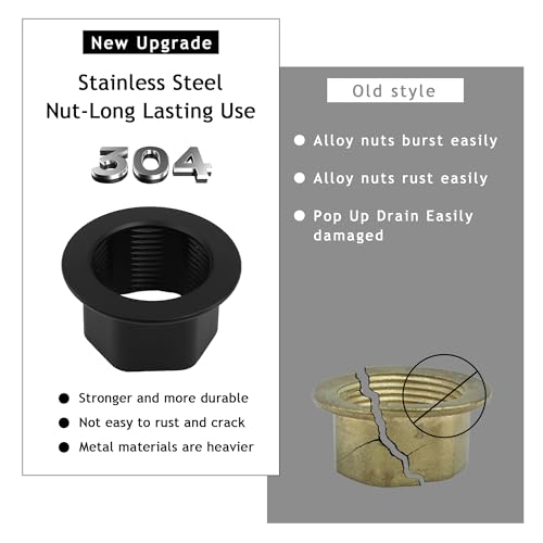 Bathroom Sink Drain,5 Pack Drain Stopper with Overflow,Small Cap Pop Up Drain Assembly with Detachable Strainer Basket,Built-in Anti-Clogging, Stainless Steel Nut Matte Black - color: 5 Pack-matte Black-small Cap, style: With Overflow