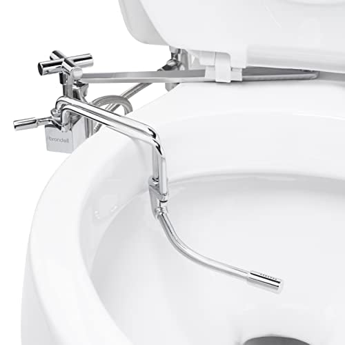 Brondell SMB-15 Side Mounted Manual Bidet Attachment for Toilet Seats with Adjustable Sprayer and Water Pressure, Thin Profile, Chrome (Ambient Temperature)