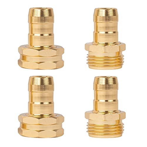 Hourleey Garden Hose Repair Connector with Clamps, Fit for 3/4" or 5/8" Garden Hose Fitting, Male and Female Hose Adapter Water Hose Repair Kit, 3 Set - size: 3-Set
