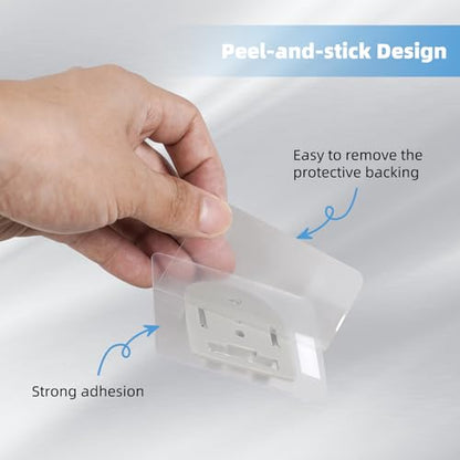 Hibbent 2 PCS Wall Mounted Replacement Sticky Pads, Adhesive Replacement for Bathroom Shower Head Holder, No Drilling Hook Strong Transparent Adhesive Strip for Handheld Shower Holder