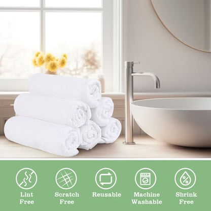 Washcloths Bulk 400 Pack Face Towels, Highly Soft Wash Cloths | Hand Towels, Fast Drying Multi-Purpose Microfiber Cleansing Cloths for Bathroom, Hotel, Spa, and Salon White (12" x 12") - color: White, size: 400Pack