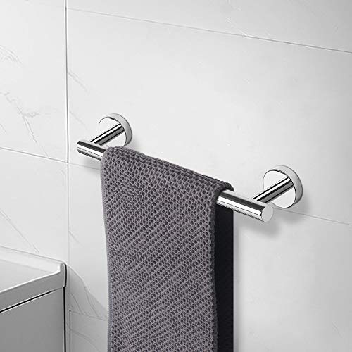 NearMoon Bath Towel Bar, Thicken Stainless Steel Shower Towel Rack Holder Wall Mounted for Bathroom, 9-lnch Overall Length-7-lnch Usable Hanging Space (1 Pack, Chrome Finish) - color: Chrome Finish, size: 9 Inch