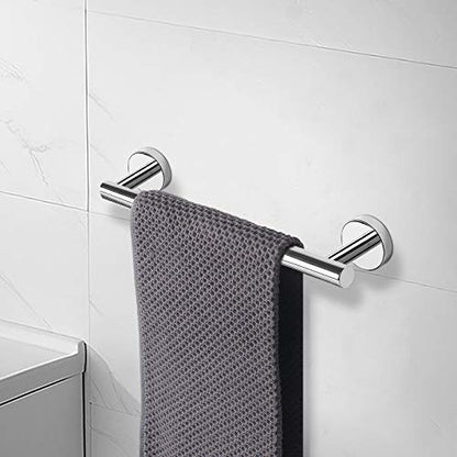 NearMoon Bath Towel Bar, Thicken Stainless Steel Shower Towel Rack Holder Wall Mounted for Bathroom, 9-lnch Overall Length-7-lnch Usable Hanging Space (1 Pack, Chrome Finish) - color: Chrome Finish, size: 9 Inch