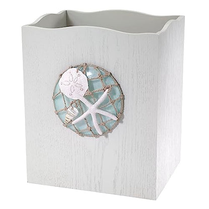 Avanti Linens - Wastebasket, Decorative Trash Can, Coastal, Seaglass - size: Wastebasket