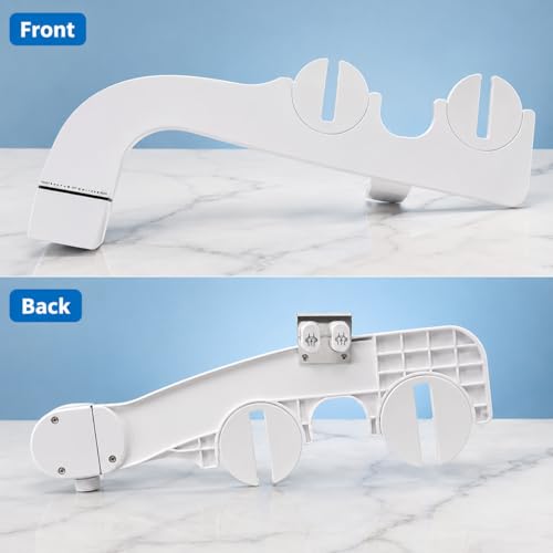 Ultra-Slim Bidet Attachment for Toilet, Non-Electric Dual Nozzle Bidet Toilet Seat Attachment with Frontal & Rear Wash, Self-Cleaning Retractable Nozzles, Adjustable Water Pressure, White