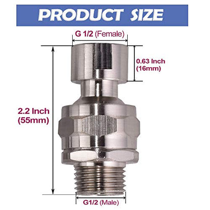 Shower Head Swivel Ball Adapter Brass Adjustable Shower Connector Shower Arm Extension Bathroom Universal Showering Component (Brushed Nickel) - color: Brushed Nickel