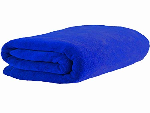 MYLSMPLE Luxury Microfiber Bath Towel Extra Large Bath Sheet Blue Beach Towel Fast Drying Hotel Bathroom Towel (36 Inch X 72 Inch, Dark Blue) - color: Dark Blue