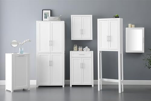 Crosley Furniture Savannah Wall Mounted Bathroom Storage Medicine Cabinet with Shelves, Snow - color: Snow, style: Wall Cabinet