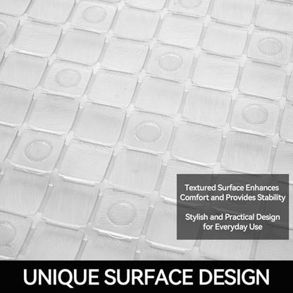 Hargiis Non-Slip Bathtub Mat, Anti Slip Shower Mat, Fast Drying Bathtub Mats, Foot Scrubber Mat, Anti Slip Mat for Tub, Floor, Bathroom, Kitchen, Home, Hotel (Clear 32"×15") - color: Clear