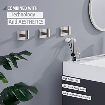 KOKOSIRI Robe Hook Bathroom Towel Coat Hooks for Bath Kitchen Wall 3 Pack Brushed Nickel Stainless Steel B1013BR-P3 - color: Brushed Nickel, size: 3 Pack