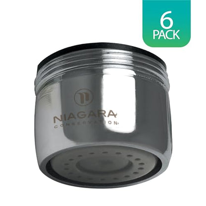 Niagara Conservation N3205N-PC-TU 1-Spray 0.5 GPM .94-in. Pressure-Compensating Needle-Spray Faucet Aerator Chrome, 6-Pack | Bathroom Sink and Kitchen Sink Aerator for Home Improvement - color: Chrome, style: 0.5 GPM (Needle)