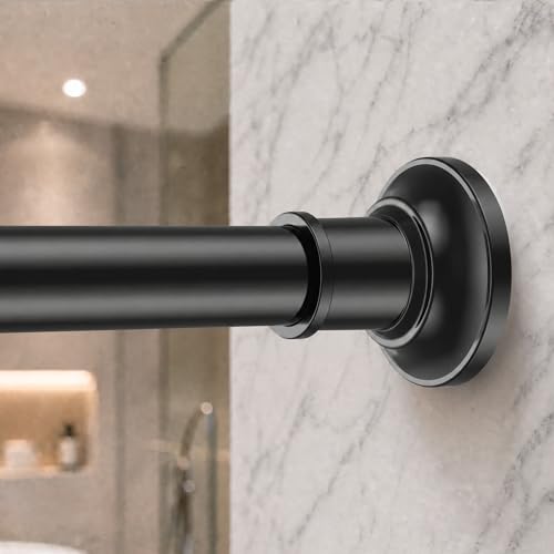 Shower Curtain Rod Tension Curtain Rod 30-88 Inch Shower Rods for Bathroom | Heavy Duty Tension Rod,1.1 Inch Thick Diameter,Spring Adjustable,No Rust,No Drilling,Windows,Black - color: Black, size: 30-88 inches