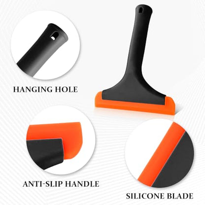 Small Silicone Window Squeegee, Small Squeegee, Silicone Squeegee Window Tint Tool Auto Water Blade, Car Shower Squeegees for Car Windshield, Glass, and Smooth Surfaces (Black, 1PCS) - color: Black, size: 1PCS