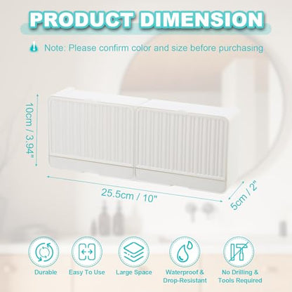 uxcell Soap Holder, 10 x 3.94 x 2 Inches Double Grid Wall Mounted No Drill Soap Dish for Shower, Bathroom & Kitchen - Self Draining Design Keeps Soap Dry (White) - color: White