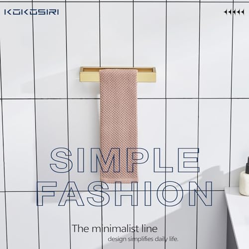 KOKOSIRI Towel Rings Brushed Gold Hand Towel Bars 9-Inch Kitchen Towel Rack Stainless Steel Bathroom Hardware Wall Mounted, 2 Pack B4008BG-L9-P2 - color: Brushed Gold, size: 2 Pack