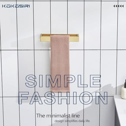 KOKOSIRI Towel Rings Brushed Gold Hand Towel Bars 9-Inch Kitchen Towel Rack Stainless Steel Bathroom Hardware Wall Mounted, 2 Pack B4008BG-L9-P2 - color: Brushed Gold, size: 2 Pack