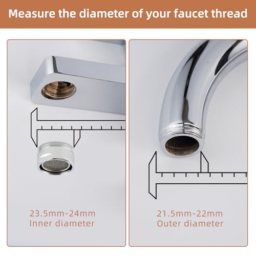 360 Degree Swivel Sink Faucet Aerator, Big Angle High Pressure Large Flow Dual Function Kitchen Faucet Aerator, 55/64" Female Thread, Polished Chrome | Big Angle High Pressure Large Flow Dual Function Kitchen Faucet Aerator, 55/64" Female Thread