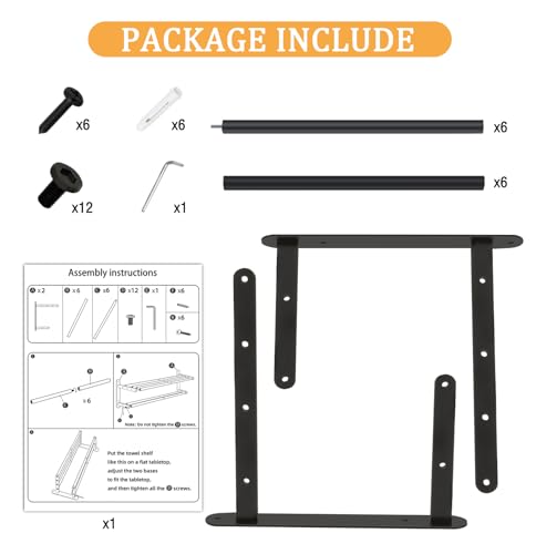 Double Towel Racks for Bathroom, Towel Shelf with Double Towel Bar 32 inch, Towel Rack with Shelf for Bathroom, Stainless Steel Towel Holder Wall Mounted, Towel Storage for Bathroom Lavatory Black - size: 32 Inch