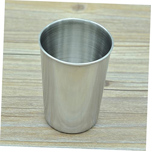 2pcs Stainless Steel Water Tumbler Cups Versatile Beverage and Toothbrush Holder Silver for Home Parties and Washrooms Easy to Clean Design - size: 6X6cm