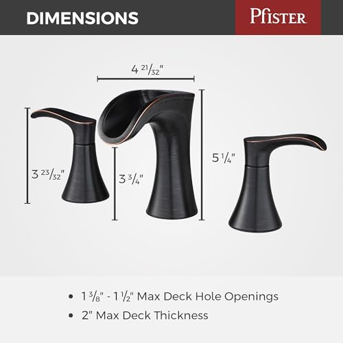 Pfister Brea Bathroom Sink Faucet, 8-Inch Widespread, 2-Handle, 3-Hole, Tuscan Bronze Finish, LF049BRYY - style: Widespread