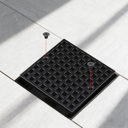 4 Inch Black Square Shower Drain Cover, Stainless Steel Replacement for Drain Filter, Suitable for Bathrooms, Kitchen, 1 Pack