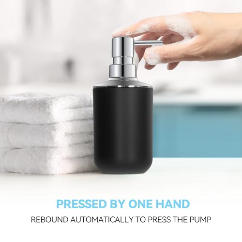 Black Bathroom Accessories Set 4 PCS, Black Bathroom Accessories | Plastic Soap Dispenser and Toothbrush Holder Set, Soap Dish and Mouthwash Cup, Boho Bathroom Decor, Bathroom Set - size: 4Pcs Black