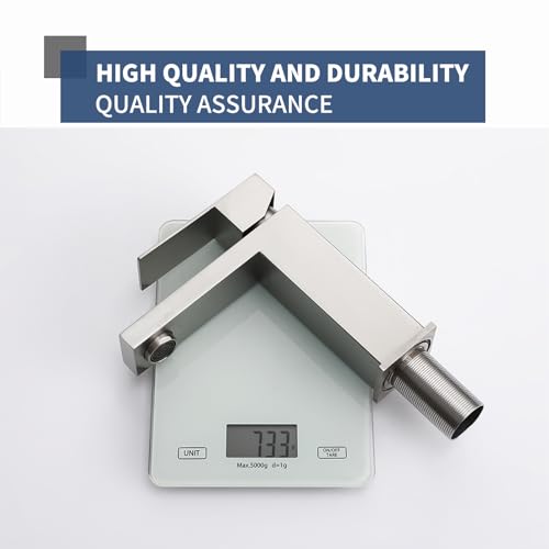 Brushed Nickel Bathroom Sink Faucets One Hole Sink Faucet Single Handle 1 Hole Vanity SUS304 Stainless Steel Faucet for Bathroom Sink Bathroom Faucets, SF3-BN - color: Brushed Nickel, style: For 1 Hole Sink: Only Faucet (NO Drain)