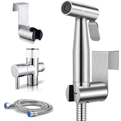 Handheld Bidet Sprayer for Toilet, Bidet Toilet Spray, Adjust Water Pressure Stainless Steel Brushed Nickel Bathroom Toilet Jet Spray, Cloth Diaper Bidet Toilet Sprayer for Baby Wash