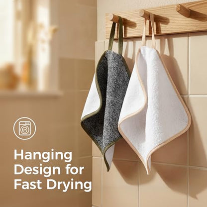 ZOMCHI 3 Pack Exfoliating Washcloth, Premium Facial and Body Wash Cloths with Softness and Scrubbing Two Sides, Bath Cloths for Women and Men (Smoke) - style: Smoke, 3 Pack