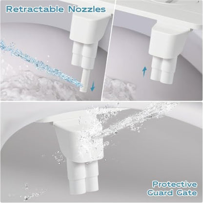 Ultra-Slim Bidet Dual Mode Bidet Attachment for Toilet, Bidet Toilet Seat Attachment with Pressure Controls(Feminine/Posterior Wash),Easy to install Design Non-Electric Bidet