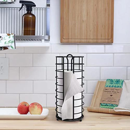 Toilet Paper Holder Stand,Freestanding,Black | Bathroom Toilet Paper Organizer, 3 Mega Roll Toilet Paper Holder for Under Sink, Vanity, Cabinet Shelf - color: Black