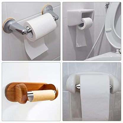 Shappy 4 Pcs Universal Toilet Paper Holder Replacement Rod Spring Loaded Plastic Retractable Paper Replacement Rod Toilet Tissue Roll Holder Insert for Bathroom Home Fixture Accessories (Silver) - color: Silver